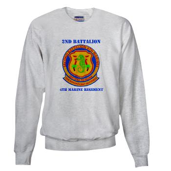 2B4M - A01 - 03 - 2nd Battalion 4th Marines with Text - Sweatshirt - Click Image to Close
